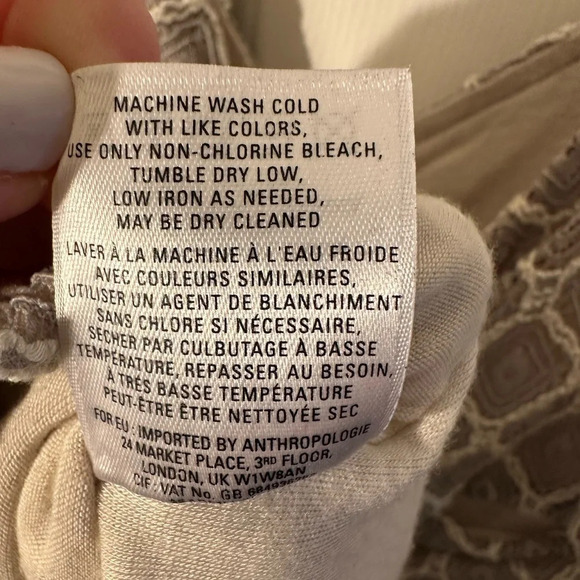 Deletta ANTHROPOLOGIE XL Diamond Lace Peplum Top Crisscrossed Back Cap Sleeve - Picture 8 of 10